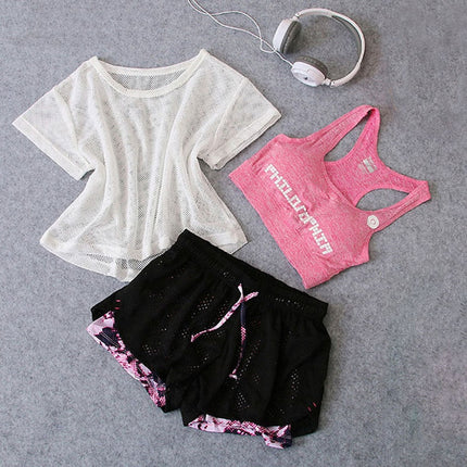 Sportswear 3 Piece Yoga Set Women Gym Cloth Sport Suit-0