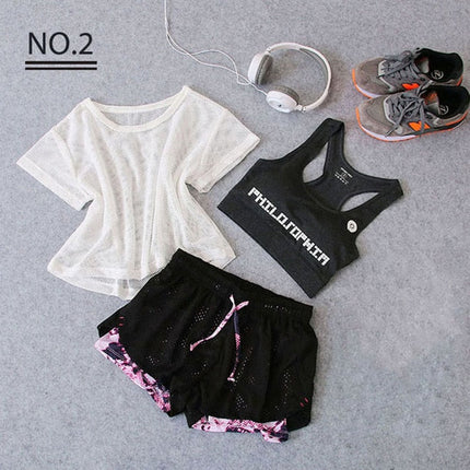 Sportswear 3 Piece Yoga Set Women Gym Cloth Sport Suit-2