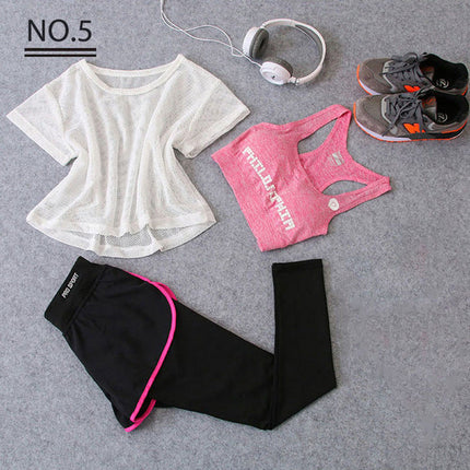Sportswear 3 Piece Yoga Set Women Gym Cloth Sport Suit-5