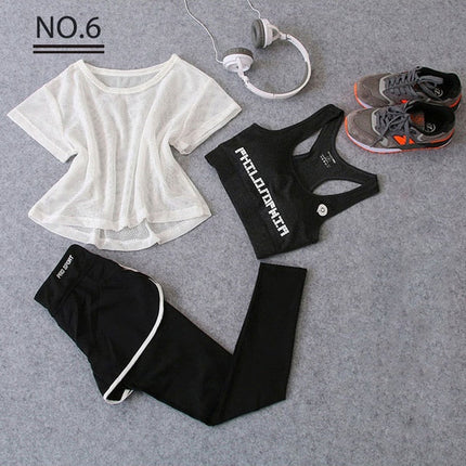 Sportswear 3 Piece Yoga Set Women Gym Cloth Sport Suit-6