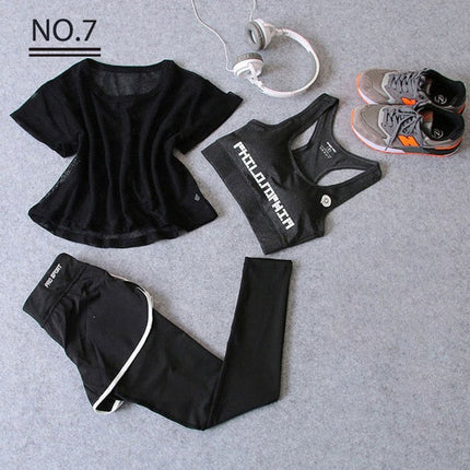 Sportswear 3 Piece Yoga Set Women Gym Cloth Sport Suit-7