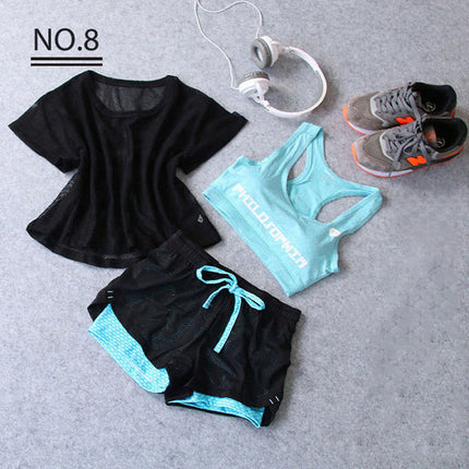 Sportswear 3 Piece Yoga Set Women Gym Cloth Sport Suit-8