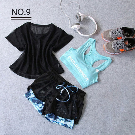 Sportswear 3 Piece Yoga Set Women Gym Cloth Sport Suit-9