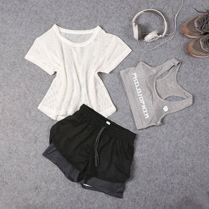 Sportswear 3 Piece Yoga Set Women Gym Cloth Sport Suit-12