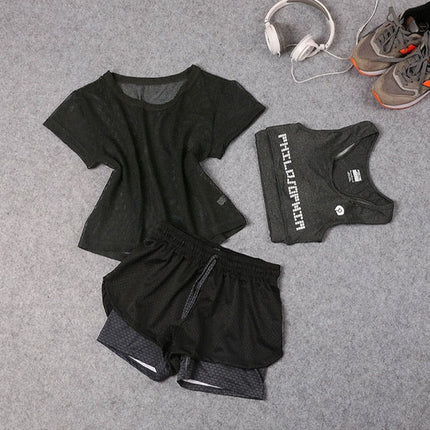 Sportswear 3 Piece Yoga Set Women Gym Cloth Sport Suit-13
