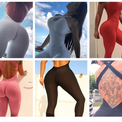 Jumpsuit Sports Women Sexy Halterneck Bodysuit for Workout Fitness Clothing-3