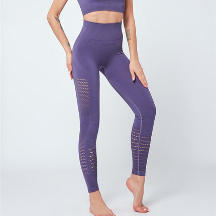 Sexy Hollow Out Seamless Sport Fitness Leggings Women Hip Enhancing Squat Proof Athletic Workout Gym Tights Yoga Pant-3