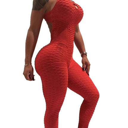 Sexy Women's Tracksuit Yoga Pants High Waist Gym Play Suit Push up Slim Sport Backless Top Running Sportswear Soft Jumpsuit-1