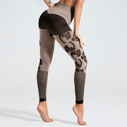 Stretchy Camo Sport Fitness Leggings Women High Waist Seamless Yoga Pants-6
