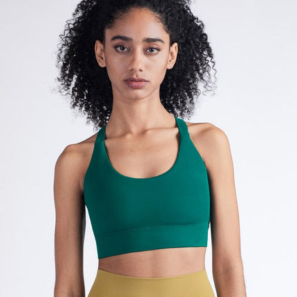 Yoga Bras Sports Tops Underwear Female Cross-back Buckle Running Shock-Resistant Sports Brassiere-7