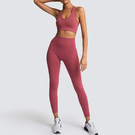 Seamless Gym Set Nylon Woman Sportswear 2 Piece Exercise Leggings Padded Sports Bras Women Fitness Wear Yoga Sets Sports Suits-6