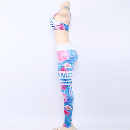3d Printed Letter Yoga Set Running Sport Set Women Jogging Suits Fitness Clothing Sexy Women 2 Piece Workout Sets-3