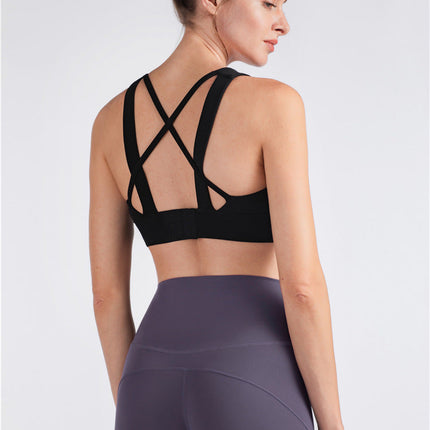 Nude Yoga Sports Underwear Female Flower Bud Chest Seamless Buckle Running Shock-Resistant Sports Brassiere-3