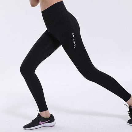 Seamless Leggings Women Gym Widen High Waisted Workout Jogging Yoga Pants High Stretchy Tights Tummy Control Sport Leggings AMI-3