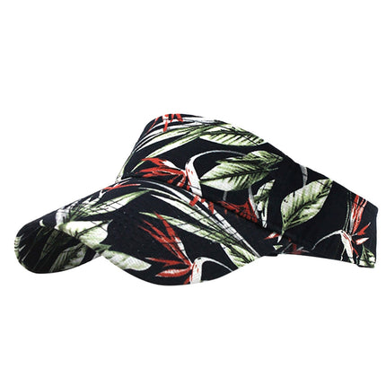 Unisex Running cap Empty top sun Visor hat washed canvas visor printed outdoor cap Adjustable Sport cap-4
