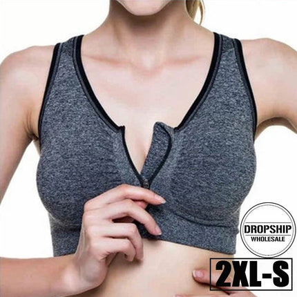 HOT Sports Yoga BH Bra Front Zipper Top SEXY Women-0