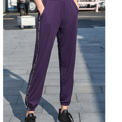 Sport Pants Women Loose Long Gym Trousers Elastic Walking Pantalon Jogging Femme Sweatpants Athletic Breathable Striped Running-2