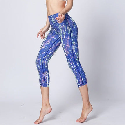 Sport Leggings Gym Elastic Romantic Printed Long Tights-4