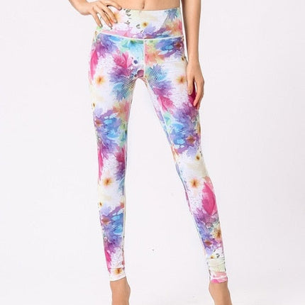 Sport Leggings Gym Elastic Romantic Printed Long Tights-1