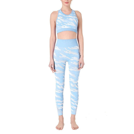 2PCS Camo Yoga Set Sports Wear For Women Gym Fitness Clothing Booty Yoga Leggings + Sport Bra GYM Sport Suit Femme 2020 New-9