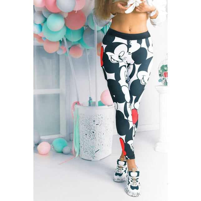 Women Minnie Mickey Yoga Gym Leggings Athletic Women Sport Clothing-0