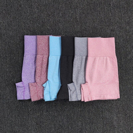 Seamless Women's Shorts Yoga Fitness High Waist Workout Shorts Sport Gym Leggings Slim Tummy Control Athletic Shorts-1