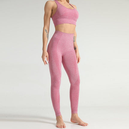 Lycra Seamless 2PCS Women Yoga Set Gym Clothing Fitness Leggings+Cropped Shirts Sport Suit Women Long Sleeve Tracksuit Active-15
