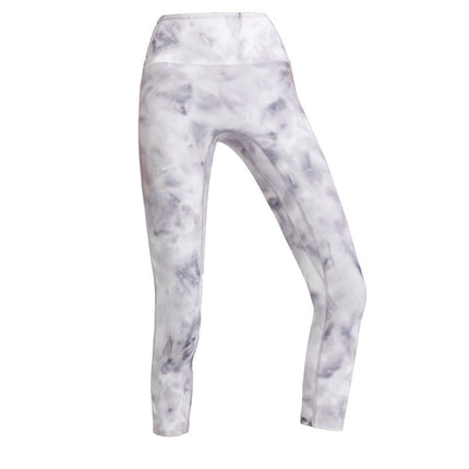 Tie Dye NO FRONT SEAM Sport Gym Yoga Capri Leggings Women-4