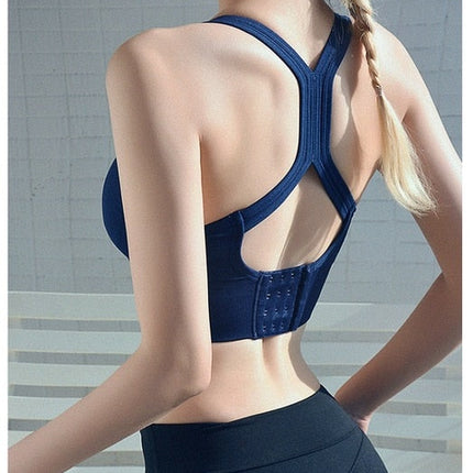 Sexy Sports Bra Solid Back Yoga Tank Top Women Fitness Dry Vest-0