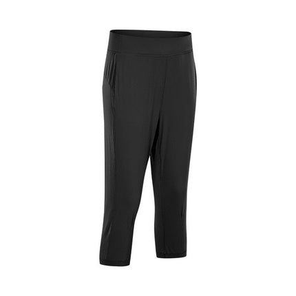Leisure&Home Sport Fitness Yoga Capri Joggers Women High Waist Stretchy Workout Gym Cropped Pants with Pocket-2