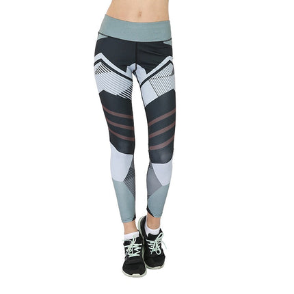 Leggings Sport Women Fitness Workout Push Up Patchwork Digital Print Thread Pants And Hips High Waist Thread Pants Leggings-2