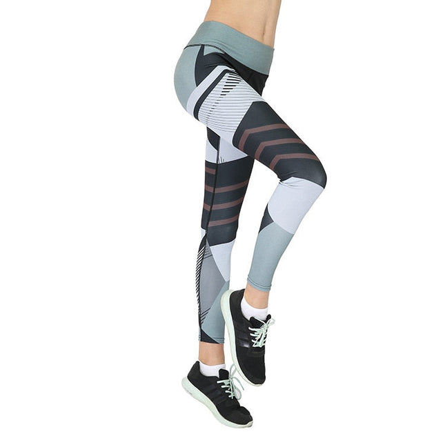 Leggings Sport Women Fitness Workout Push Up Patchwork Digital Print Thread Pants And Hips High Waist Thread Pants Leggings-1