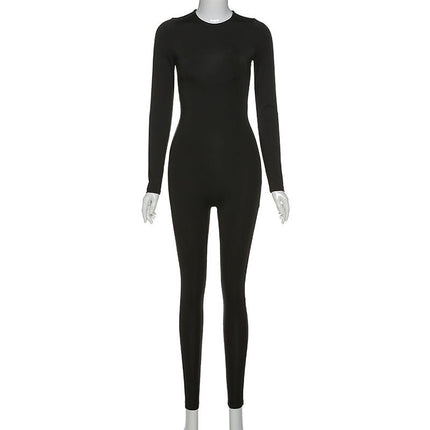 Women Sport Suit Yoga Set Long-sleeved Slim High-waist Hip-lifting Sports Jumpsuit Jogging Fitness Overalls-1