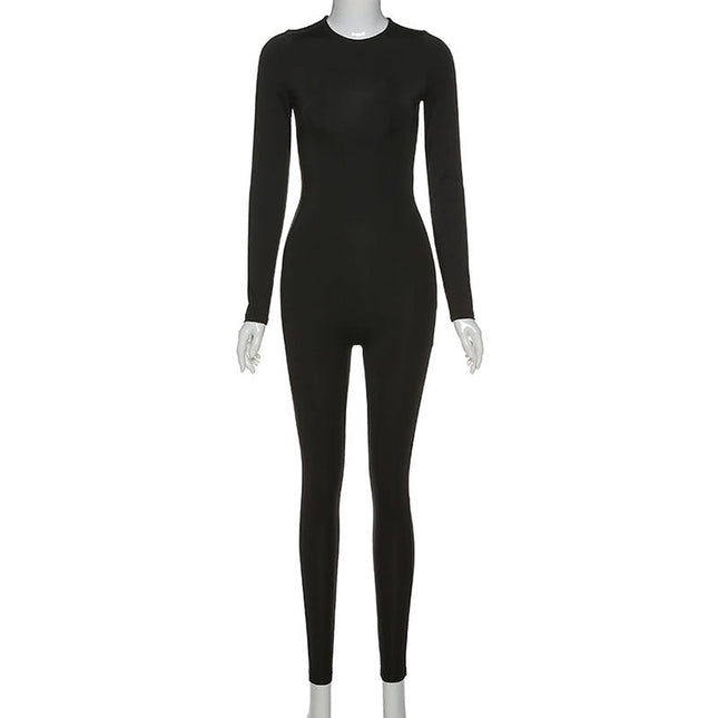 Women Sport Suit Yoga Set Long-sleeved Slim High-waist Hip-lifting Sports Jumpsuit Jogging Fitness Overalls-1