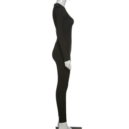 Women Sport Suit Yoga Set Long-sleeved Slim High-waist Hip-lifting Sports Jumpsuit Jogging Fitness Overalls-2