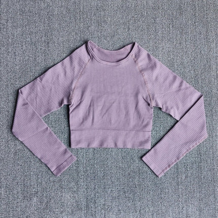 Yoga Sports Crop Top Long Sleeve Gym Women's Seamless T-shirt Fitness Woman Sport T-shirt Workout Tops For Women's Sportswear-11