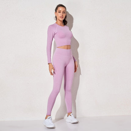Yoga Sports Crop Top Long Sleeve Gym Women's Seamless T-shirt Fitness Woman Sport T-shirt Workout Tops For Women's Sportswear-0