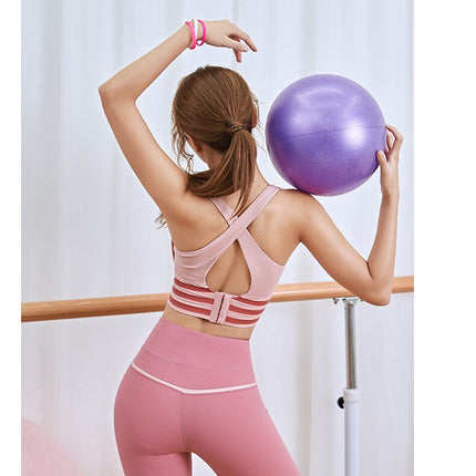 Seamless Striped Yoga Bra Top Padded Push Up Sports Work Out Bra Women Yoga Top Sports Shirt Beauty Back Shockproof Crop Top-4