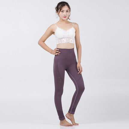 Seamless Shark Yoga Pants Women High Waist Stitching Hollow Sport Pants Female Running Training Fitness Gym Leggings Stretchy-1