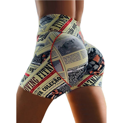 Seamless Tie Dye Print Sport Yoga Shorts Gym Clothing High Elastics Workout Push Up Running Short Pants For Women Female Outfits-5