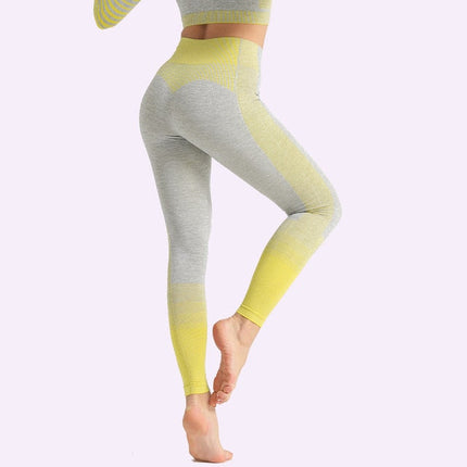 Seamless Women Yoga Set Long Sleeve Top Shirts High Waist Belly Control Sport Leggings Tights Gym Clothes Seamless Sport Suit-15
