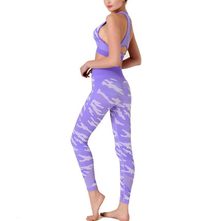 2PCS Camo Yoga Set Sports Wear For Women Gym Fitness Clothing Booty Yoga Leggings + Sport Bra GYM Sport Suit Femme 2020 New-4