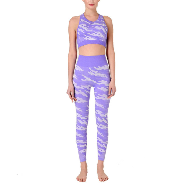 2PCS Camo Yoga Set Sports Wear For Women Gym Fitness Clothing Booty Yoga Leggings + Sport Bra GYM Sport Suit Femme 2020 New-1