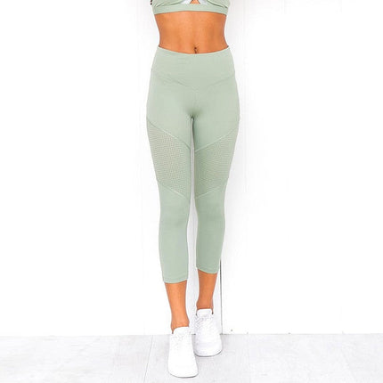 Women Solid Yoga Set Gym Sports Fitness Tracksuit Tank Crop Top Leggings Two Piece Set Running Training Workout Push Up Sporty-4