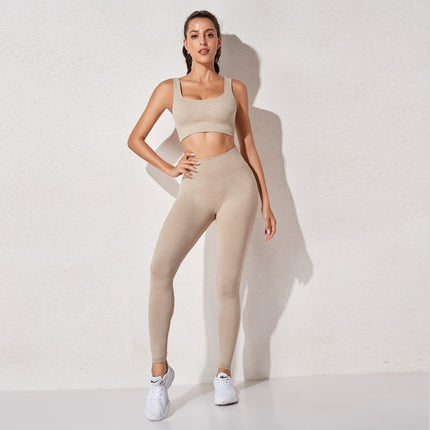 Women's sportswear High Waist Sports Bra+ Legging Gym Clothing Seamless Fitness Yoga Suit Stretchy Workout Set Padded Sport-0