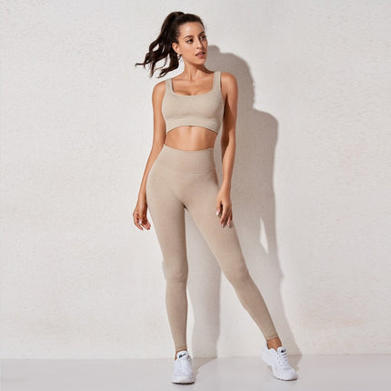 Women's sportswear High Waist Sports Bra+ Legging Gym Clothing Seamless Fitness Yoga Suit Stretchy Workout Set Padded Sport-1