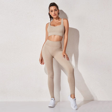 Women's sportswear High Waist Sports Bra+ Legging Gym Clothing Seamless Fitness Yoga Suit Stretchy Workout Set Padded Sport-3