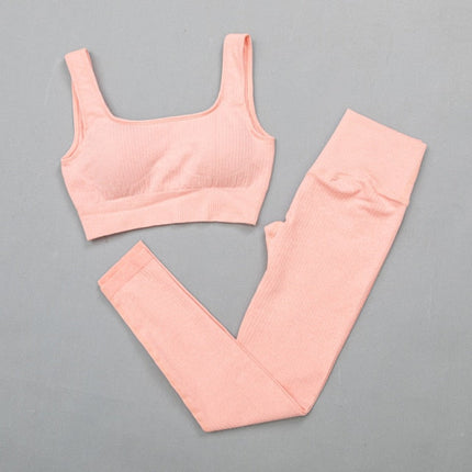 Women's sportswear High Waist Sports Bra+ Legging Gym Clothing Seamless Fitness Yoga Suit Stretchy Workout Set Padded Sport-15