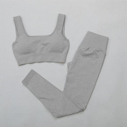 Women's sportswear High Waist Sports Bra+ Legging Gym Clothing Seamless Fitness Yoga Suit Stretchy Workout Set Padded Sport-29