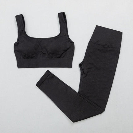 Women's sportswear High Waist Sports Bra+ Legging Gym Clothing Seamless Fitness Yoga Suit Stretchy Workout Set Padded Sport-9